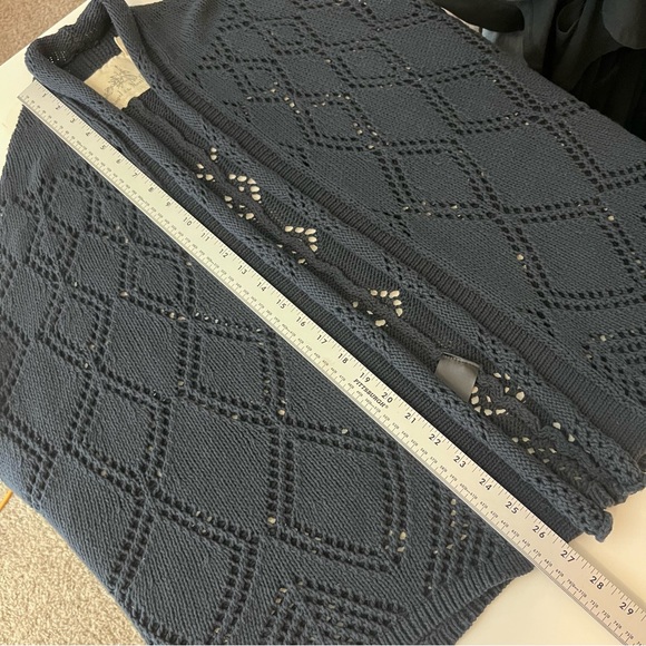 Anthropologie Angel of the North Sweater Womens Small Blue Cardigan Cotton Boho - Picture 9 of 13